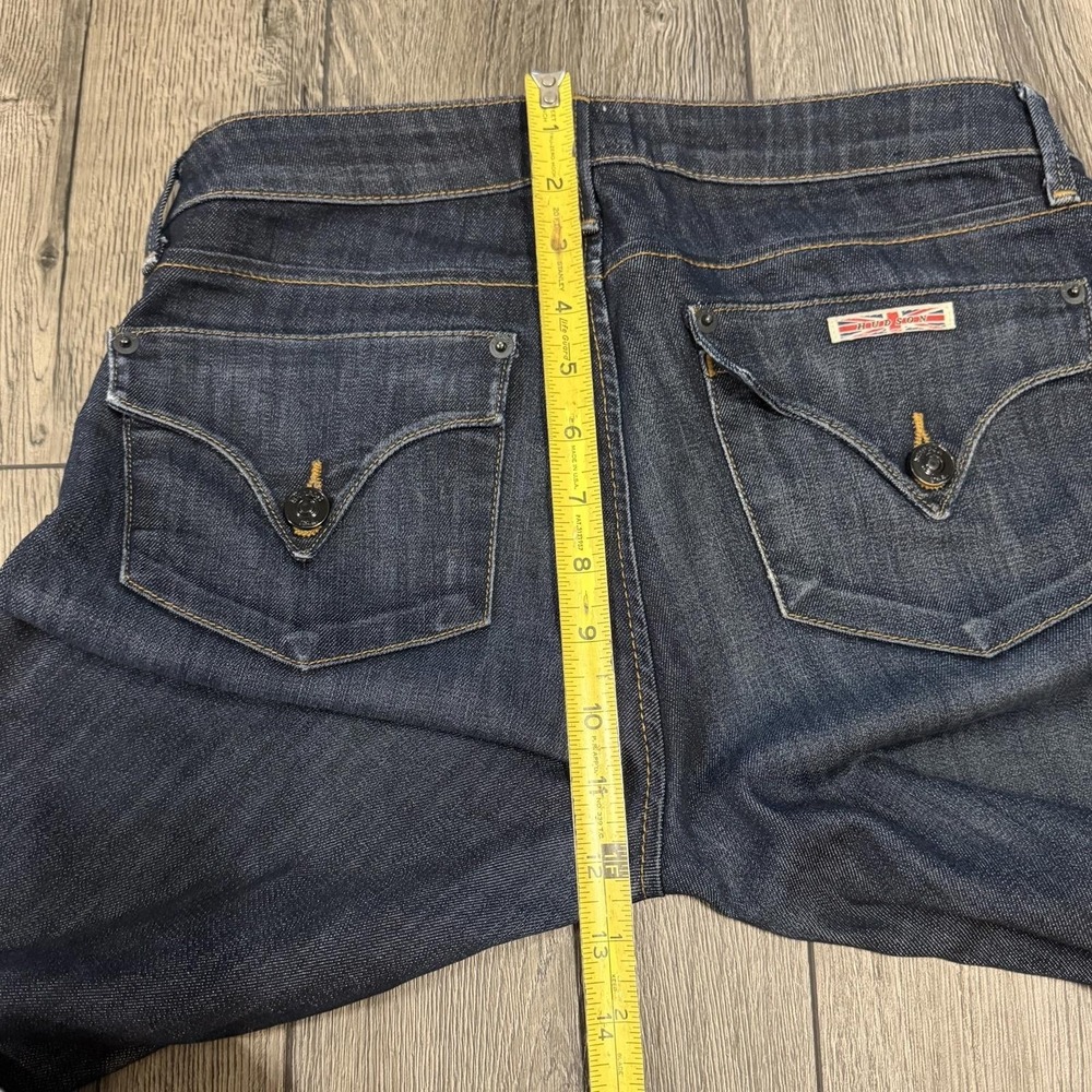 Hudson Carly Straight Leg Jeans Dark‎ Wash Blue 27 Flap Pocket Designer Denim - Picture 11 of 14
